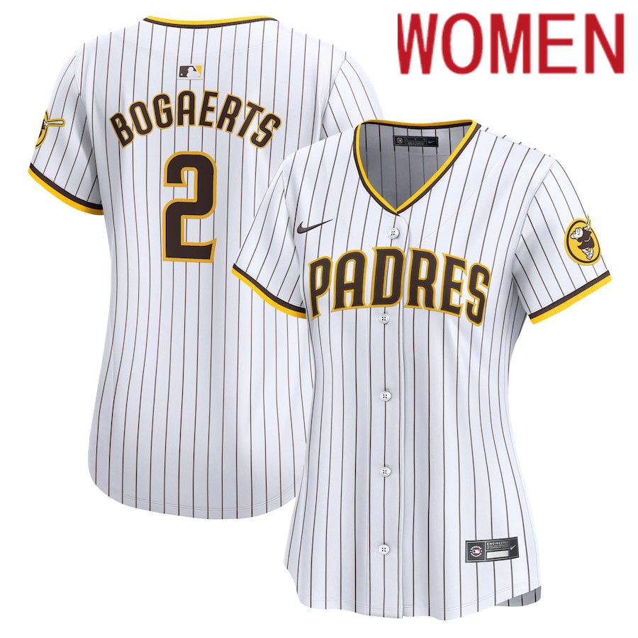 Women San Diego Padres #2 Xander Bogaerts Nike White Home Limited Player MLB Jersey->->